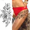 Purple Rose Jewelry Water Transfer Tattoo Stickers Women Body Chest Art Temporary Tattoo Girl Waist Bracelet Flash Tatoos Flower