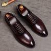 Fashion Mens Formal Shoes Genuine Leather Oxford Shoes For Men Italian 2025 Dress Shoes Wedding Laces Leather Business Shoes 869