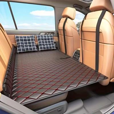Автомобильный кемпинговый матрас Портативный спальный коврик на заднее сиденье автомобиля Большой складной дорожный коврик для автосиденья из ПУ для легковых автомобилей, внедорожников, автодомов, аксессуары