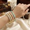 Ethnic Style Metal Enamel Bangle Colorful Open Bangle Hand Bracelet Traditional Crafts