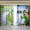 Vintage Blue Peacock Series High Shading Curtain Luxury Design Thick Shading Window Drape Curtain for Living Room Bedroom Decor