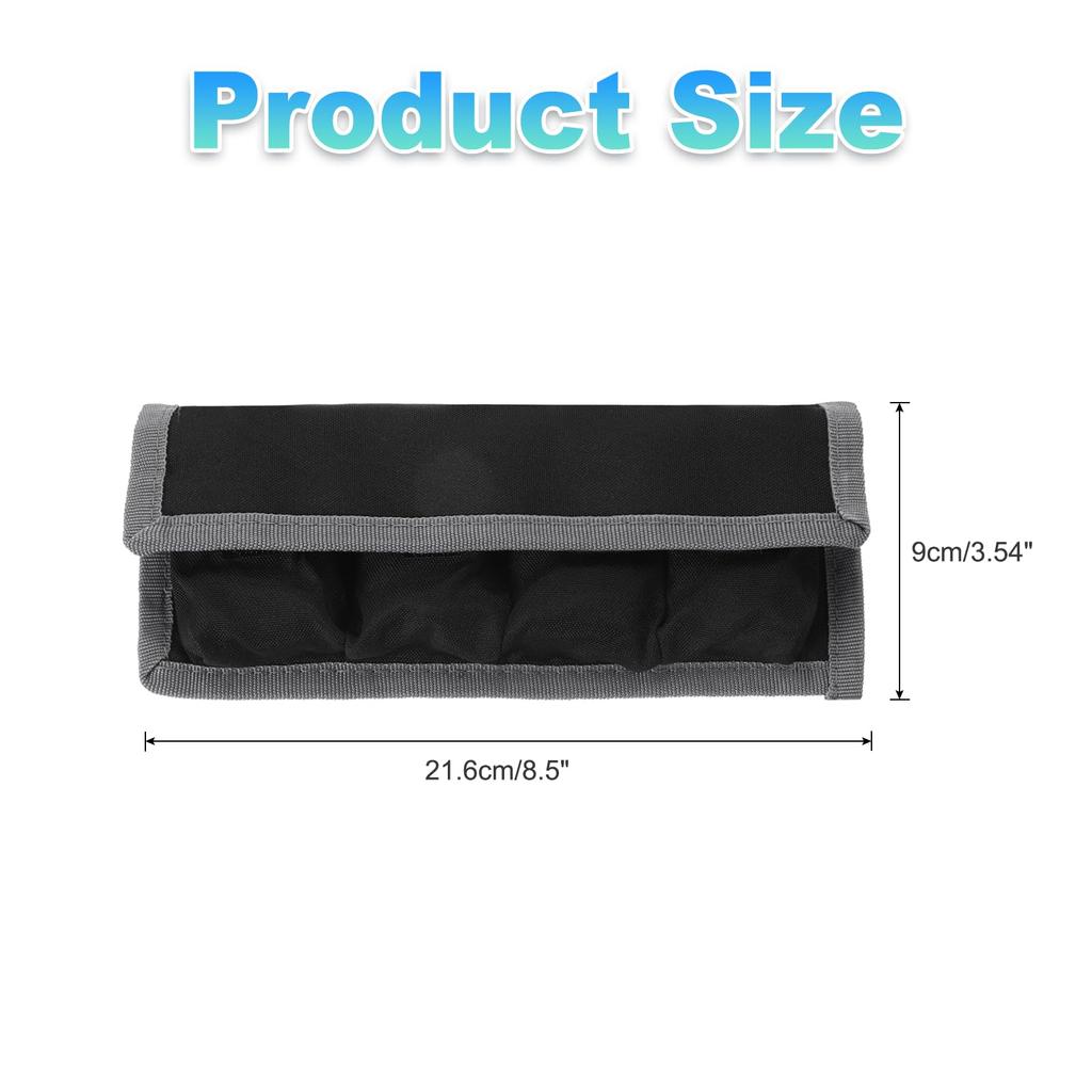 PATIKIL Camera Pouch Nylon DSLR Case Holder Storage Bag for AAA and Case, 4-Pocket LP-E6, LP-E8, N, P-FW50, EN-EL14, EN-EL15 (Gray)