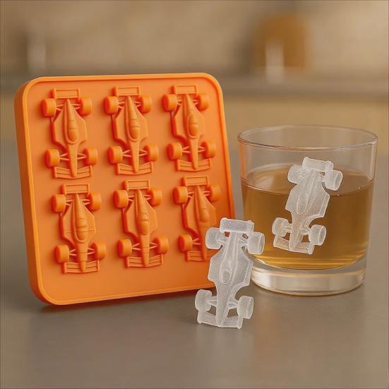 Racing Car Ice Mold Silicone Ice Tray for Whiskey Cocktails Juice BPA-Free Freezer Safe Family Gathering Essential