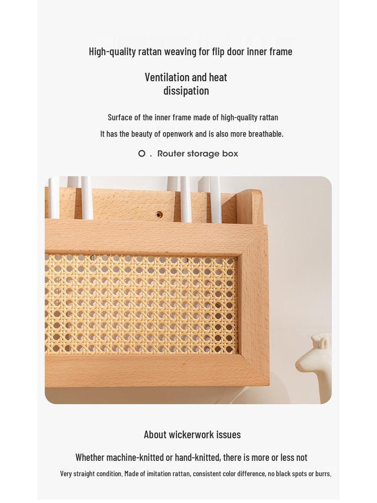 Wall-Mounted Wooden Router & Modem Storage Box: Power Strip Organizer & Socket Cover