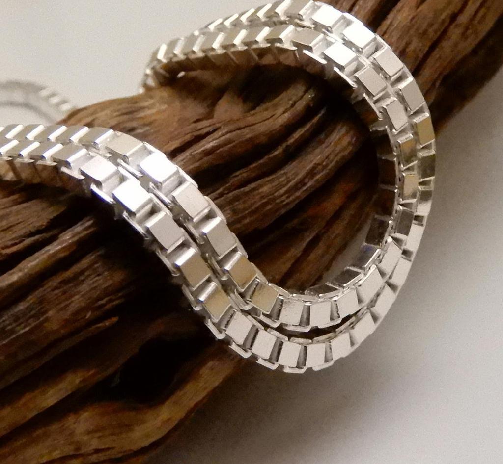 925 Silver Chain Necklace Venetian Chain Thick 60cm Silver Necklace Silver Chain Only Venetian Necklace Simple Cool Necklace Silver Chain Men's 3.0mm