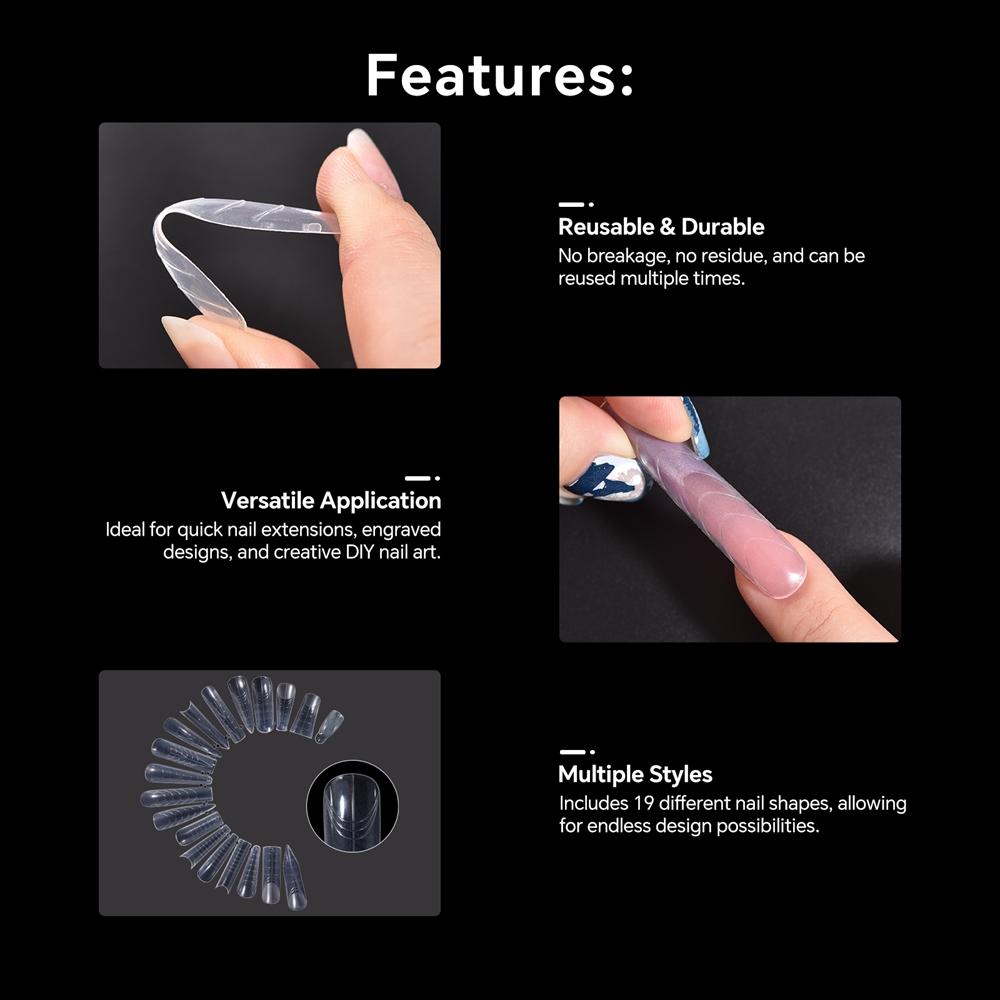 120 шт. двойные формы для наращивания ногтей, быстрое наращивание ногтей, многоразовая система наращивания ногтей, маникюрный инструмент