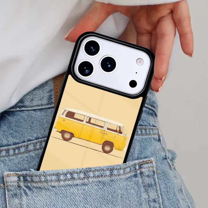 Combi Van Surf Bumper Phone Case for iPhone 16e 15 14 13 12 17 Pro Max Plus Air 17pro Cover Coque