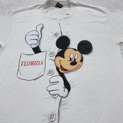 Vintage 90s MICKEY MOUSE FLORIDA WALT DISNEY T-Shirt LARGE Single Stitch