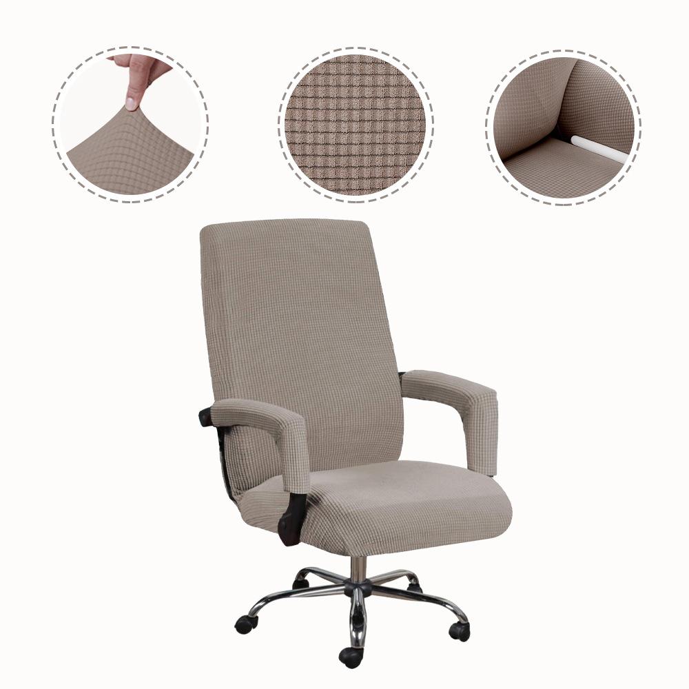 Office Chair Cover+Arm Cover Computer Seat Cover Stretch Rotating Chair Slipcover with Elastic Bottom Chair Protector for Rotating Boss Chair