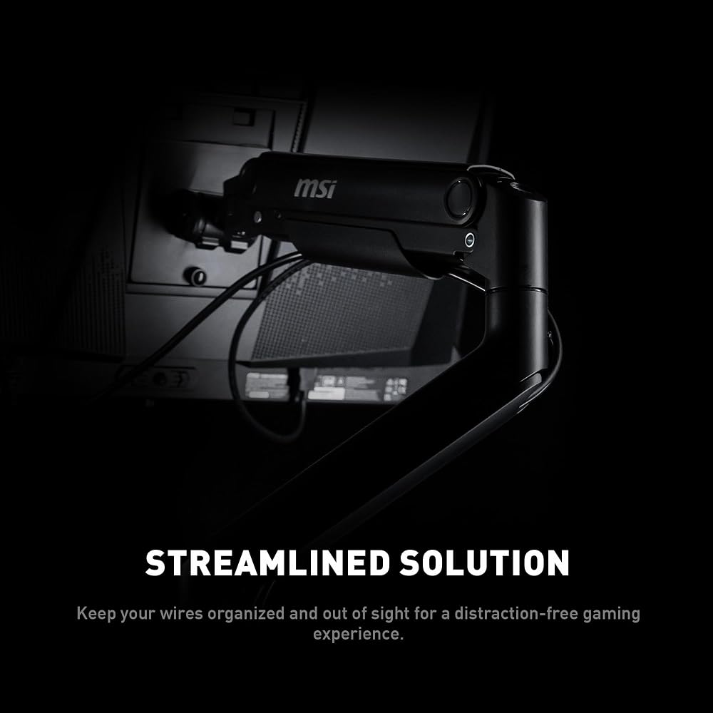 MSI MAG MT201D - Premium Heavy Duty Dual Monitor Stand Arm, Supports 17-45 Inch Monitors, VESA Compatible, Adjustable Spring Mount, 44 lbs per Screen,