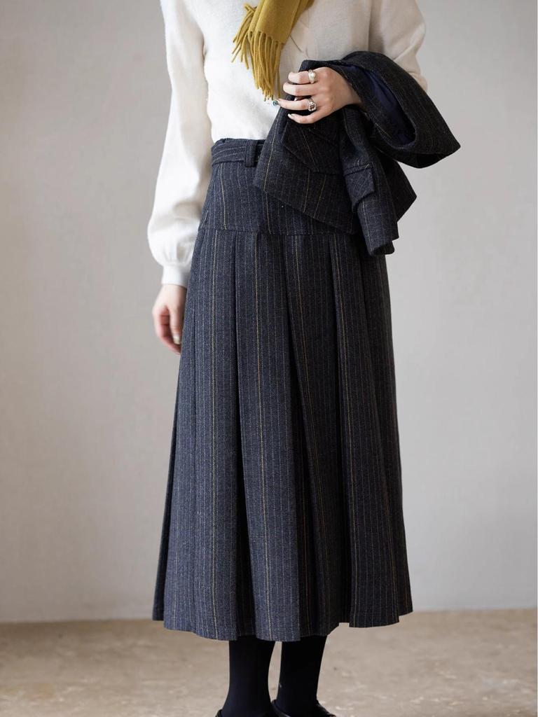 Комплект ретро-костюма и жилета в клетку «Хогвартс» от Ink Line Studio с плиссированной юбкой