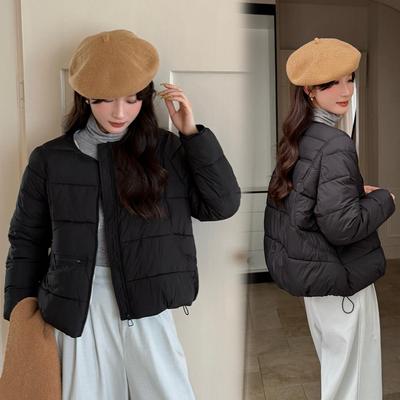 Осень Зима Утолщенная Теплая Парка Женская Повседневная Милая Однотонная Большой Карман Свободные Куртки Верхняя Одежда