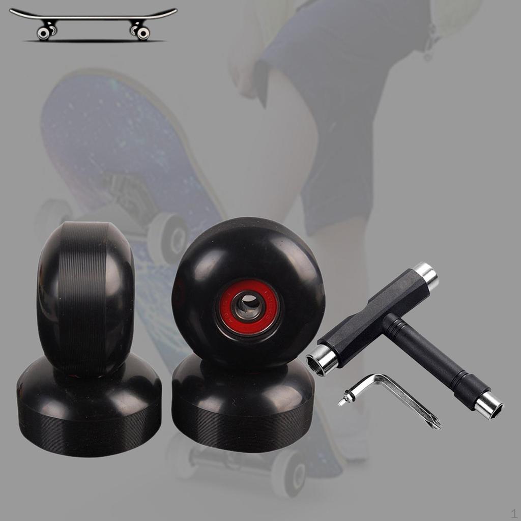 4 Pieces 95A Skateboard Wheels 608 9, Multi-Functional Wrench for Adjusting Axle Nuts, Mounting