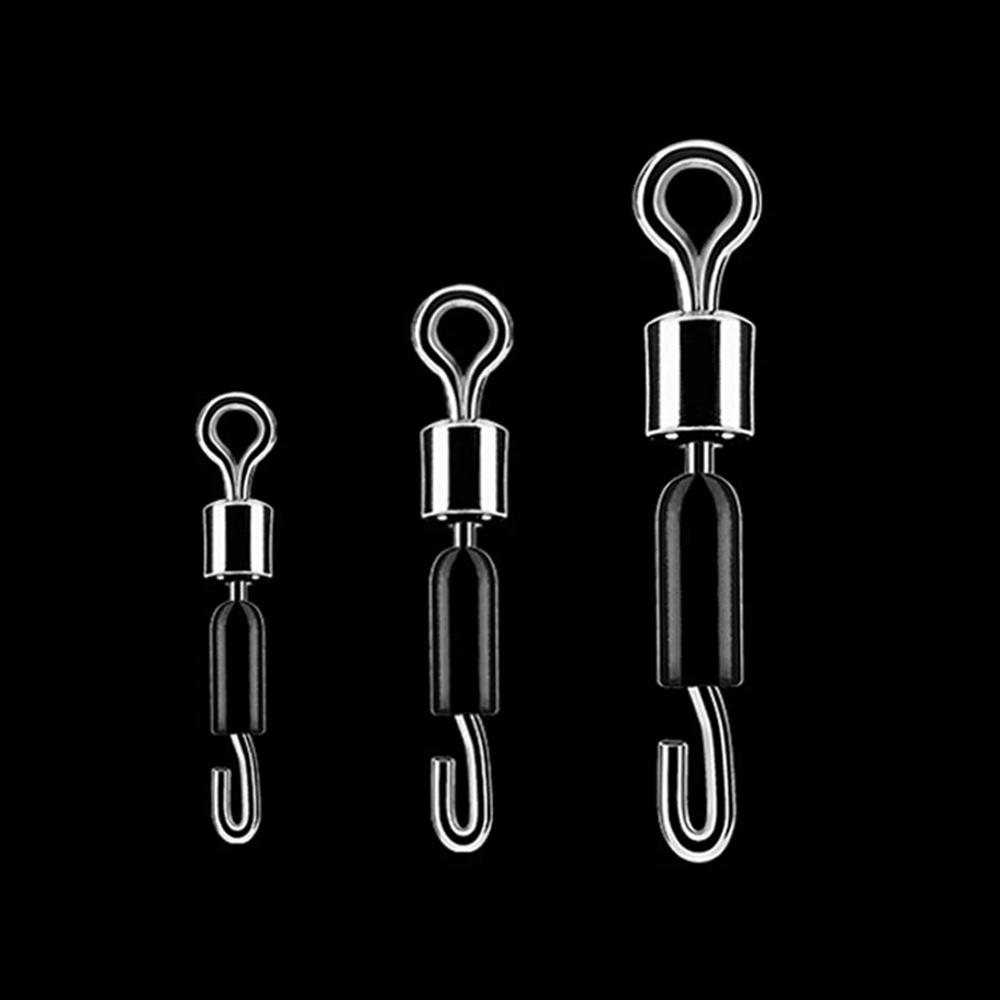Стальной Быстросъемный Вертлюг Рыболовный Вертлюг с Подшипником Быстроразъемный Соединитель Рыболовный Крючок Цельные Кольца Вращающийся