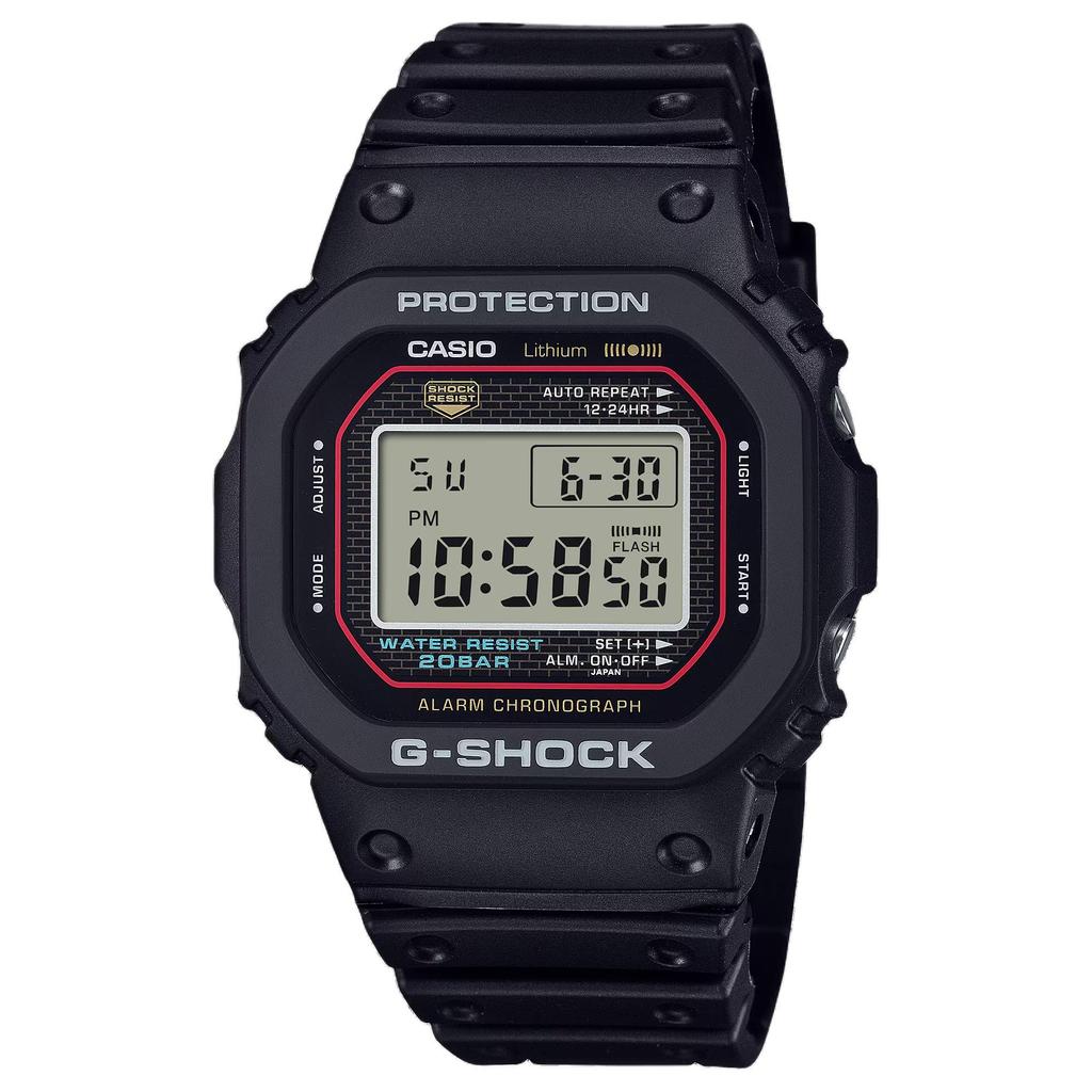 Casio Цифровые часы Унисекс Серый циферблат Водонепроницаемость 200м Кварцевый механизм Ремешок из смолы DW-5000R-1APR
