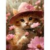 5d DIY Diamond Painting Cross Stitch Cute Animal Kitten Flowers Diamond Embroidery Mosaic Full Round Drill Home Decor Arts