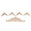 5Pcs Wooden Appliques Onlays Rubber Wood Carved 4 Corner Onlays and 1 Long Onlay for Cabinet Door