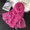 Spring and Summer New Korean Style Organza Flower Scarf Versatile Sun Protection Shawl Scarf
