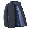 Autumn and Winter New Style Single-row Concealed Button Mid-length Down Jacket for Men New National Standard White Duck Down Jacket for Dad