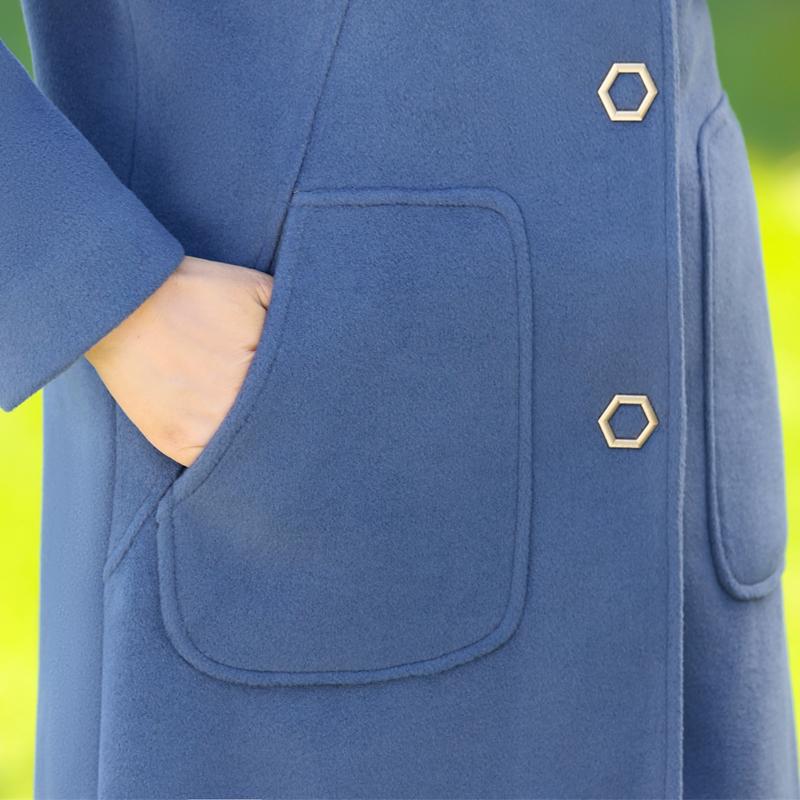 Middle Age Women's Wool & Blends Coats Winter Women's Jackets Elegant Loose Long Outerwears