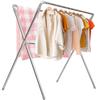 Folding Stainless Steel Clothes Drying Rack, Futon Drying Rack, Laundry Drying Rack, Towel Rack, Telescopic X-Shaped, Foldable, Multi-Functional, Doub