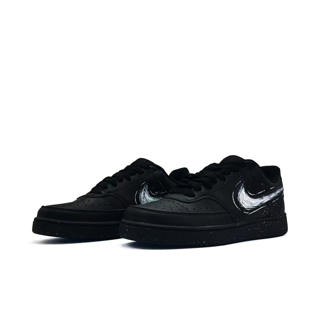 Nike Court Vision Low Ink Trace Dark Realm PU Synthetic Leather Cushioning, Wear Resistant Low top Skateboard Shoes DH2987-002(Team1356 )