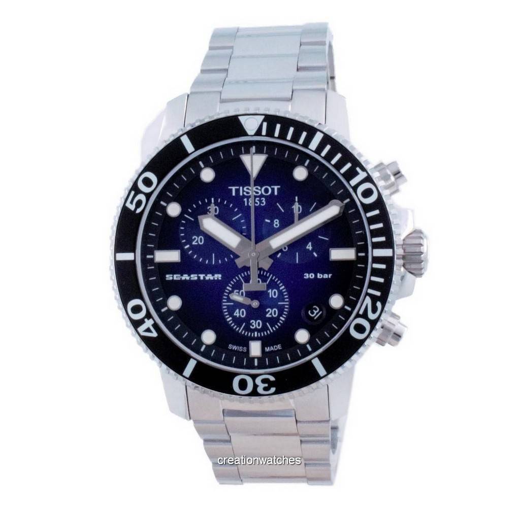 Tissot T-Sport Seastar 1000 Chronograph Quartz Diver's T120.417.11.041.01 T1204171104101 300M Men's Watch