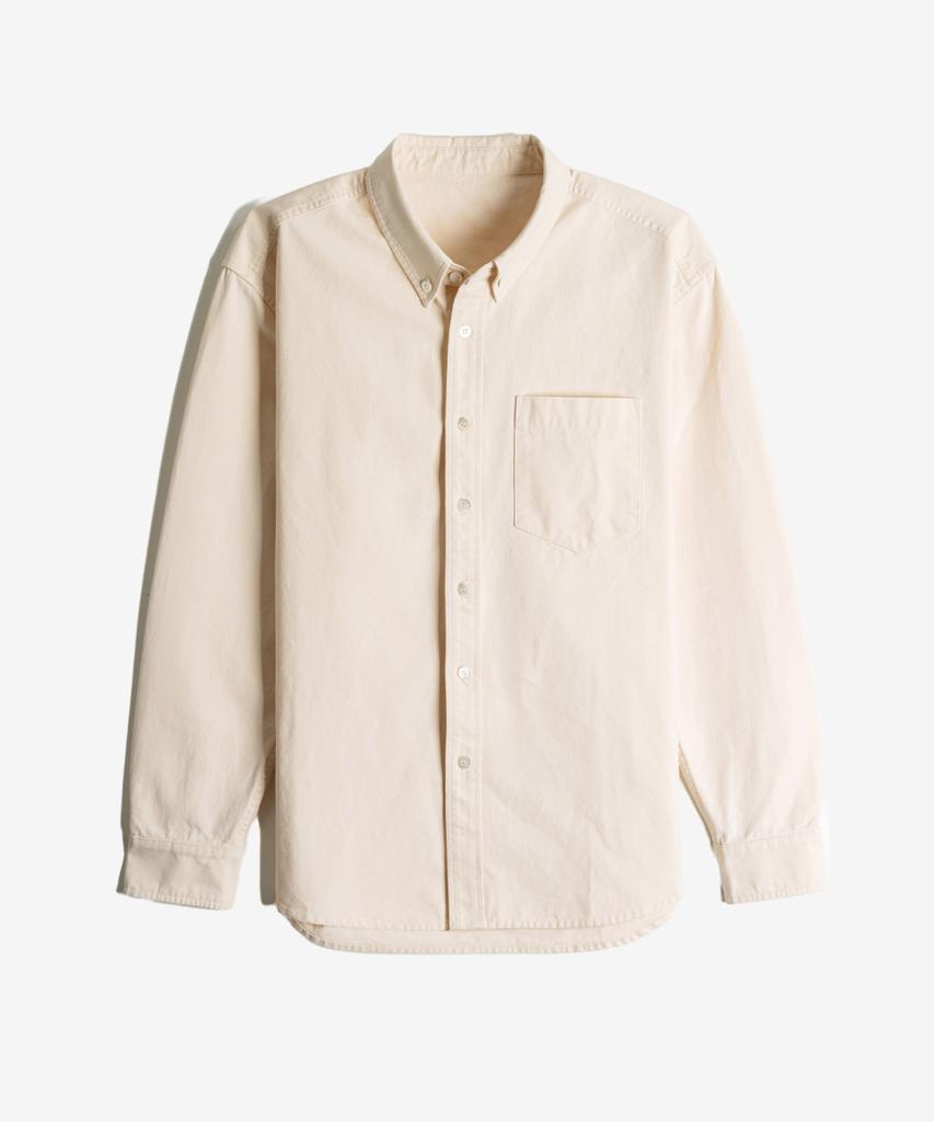 HEYSTE Faded Heavy Cotton Shirt Ash Beige