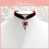 Retro Punk Gothic Heart Necklace With Electroplated Steel And Moon Element For Women