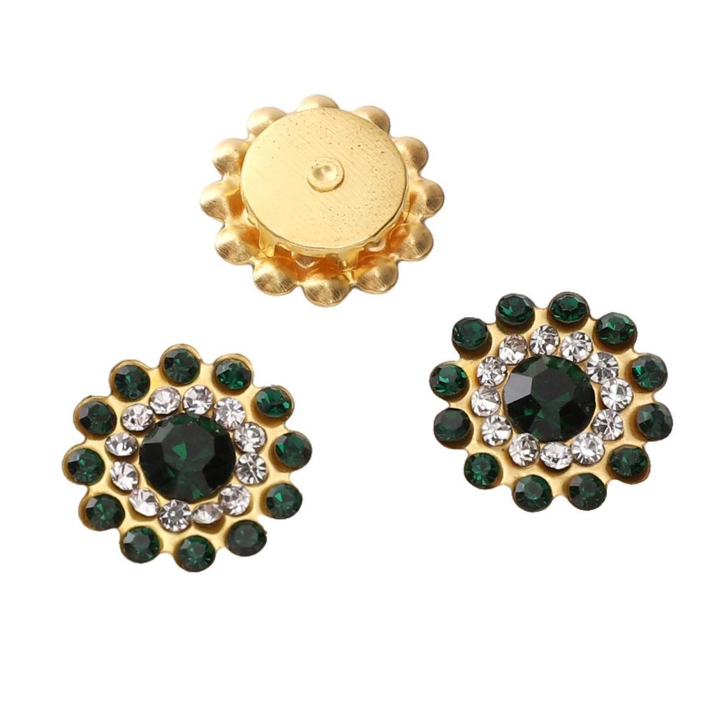 Plastic Spray Plated Snowflake Circular Gold Dot Diamond Sewing Tool Decorative Button Scrapbooking Garment DIY Apparel Accessories