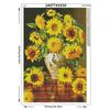 5D Алмазная вышивка Желтый цветок Подсолнух Ваза для цветов Алмазная картина Вышивка крестом Круглый декор