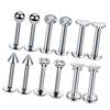 16G Steel Lip Bar Labret Rings Tragus Stud Piercing Jewelry Silver