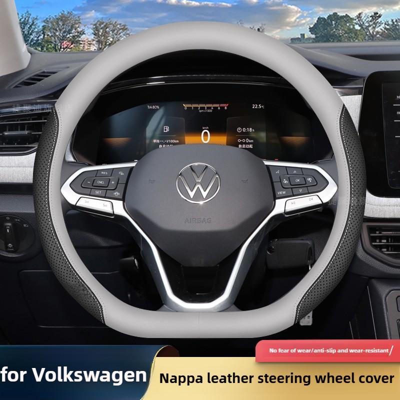 AABGI1 Leather Car Steering Wheel Cover for Volkswagen Tiguan T-roc T-cross Tayron Polo Id4 Caddy Atlas Crafter Virtus 2025 Accessories