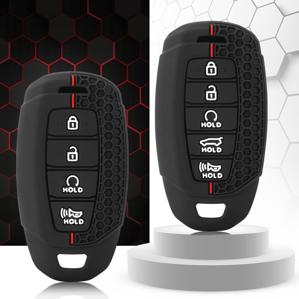 Silicone Car Key Case Cover Keychain for Hyundai I30 Ix35 KONA Encino Solaris Azera Grandeur Ig Accent Santa Fe Palisade