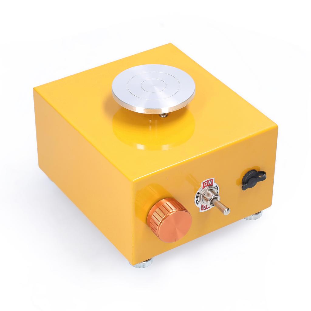 Kids DIY Clay Tool with Tray for Ceramic Work Mini Pottery Wheel Ceramic Turntable Portable