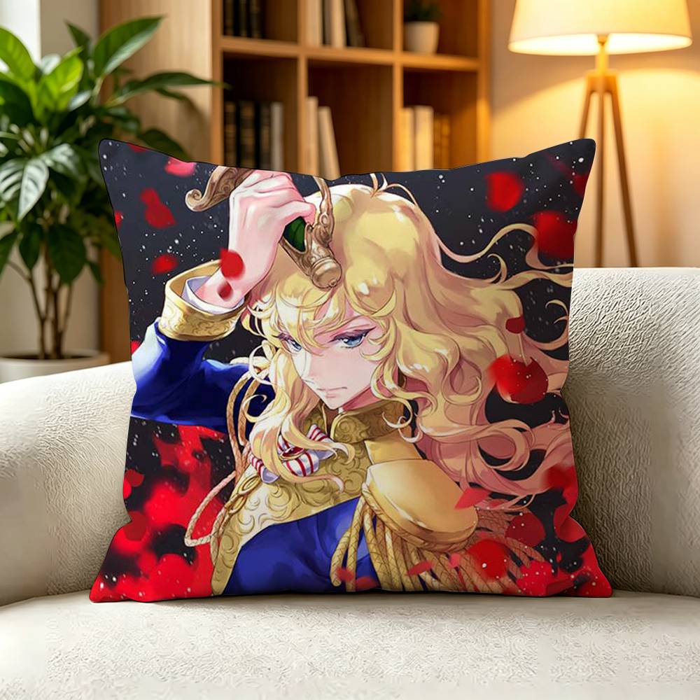 VVintage French Rococo Manga The Rose of Versailles Pillow Case Square DoubleSided Sofa Cushion Cover Bedroom Bedside Pillow