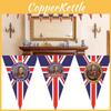 British King Charles Coronation Flag Handheld 90x150cm Festive Polyester Banner