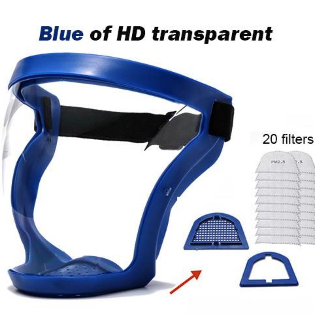 Прозрачный полный лицевой щиток, многоразовая пылезащитная маска против запотевания, защитные очки HD, кухонная защита, маска против брызг с фильтрами