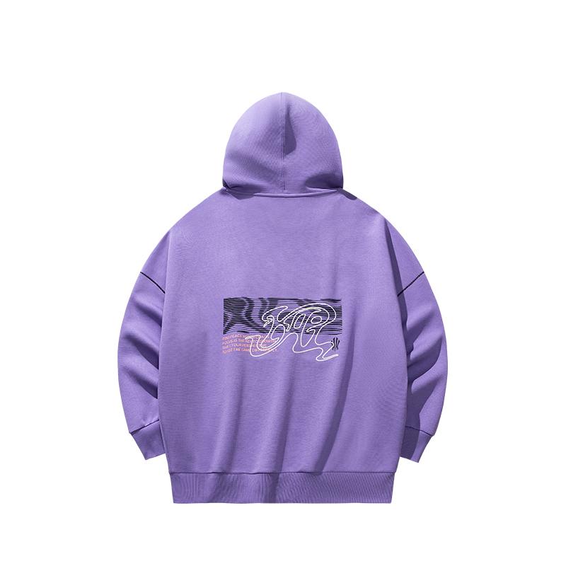 Anta Баскетбольная серия Серия Kyrie Простой Универсальный Удобный Худи с принтом букв Со спущенным плечом Свободный свитшот Унисекс свитшот 172531705-6