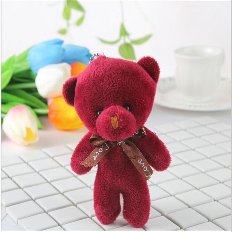 11 см плюшевые игрушки медведя мини мягкие плюшевые куклы мишки игрушка маленький подарок на вечеринку свадьбу брелок сумка подвеска кукла Тедди