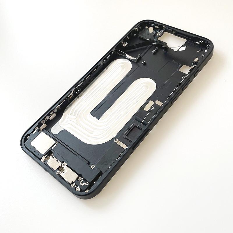 For iPhone 16 Plus Full Housing Middle Frame Bezel With Volume Power Flex Cable Side Button Chassis Repair Parts