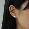 [14K] Базовые серьги из кубического циркония (6мм)