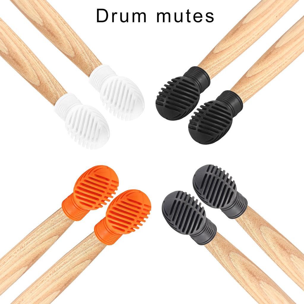 4Pcs Silicone Drumstick Mute Practice Tip Drum Mute Drumstick Mute Tip Drum Dampener Replacement Percussion Tip