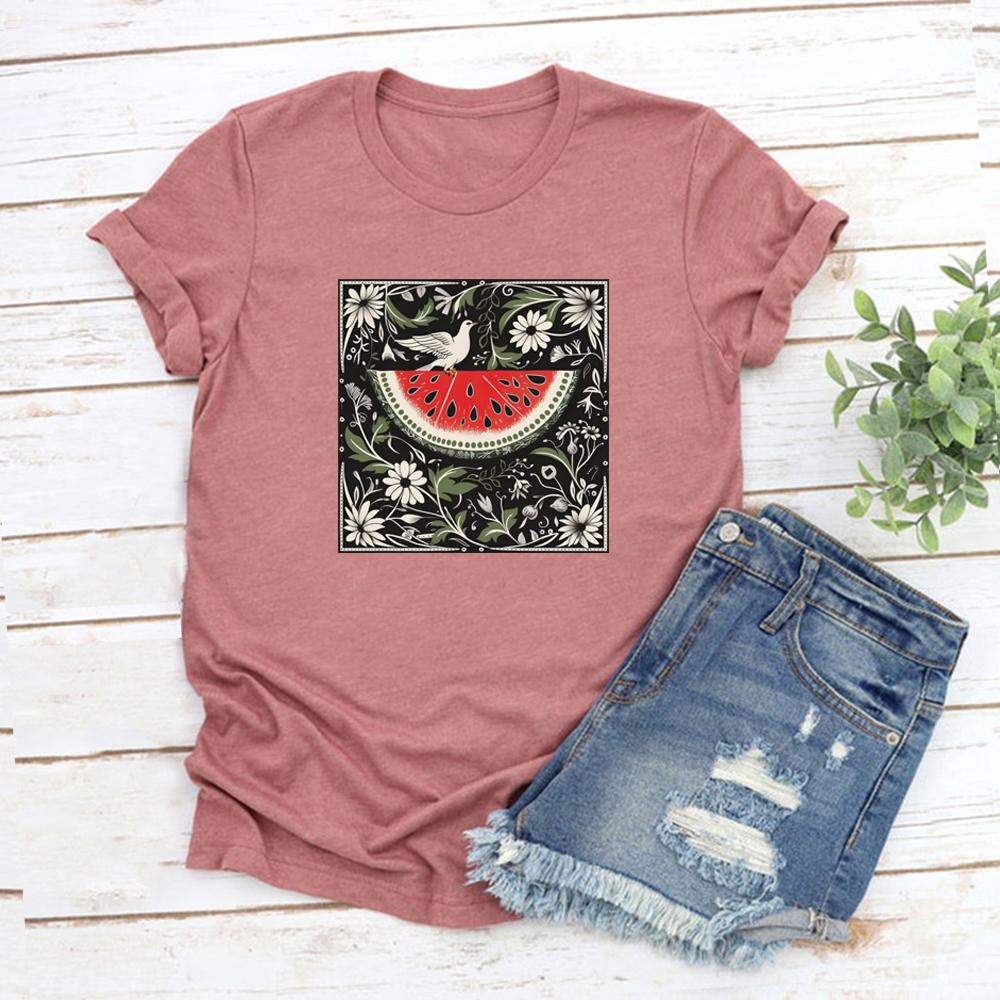Футболка с флагом арбуза, футболка «Это не арбуз», футболка унисекс с короткими рукавами и рисунком, футболка «Мир и любовь», уличные топы