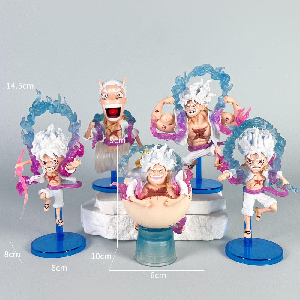 One Piece GK Q-версия Фигурка Ника Луффи Пятая скорость Солнечный Бог Луффи Модель Украшение Настольный пейзаж Коллекция для мальчиков Подарок