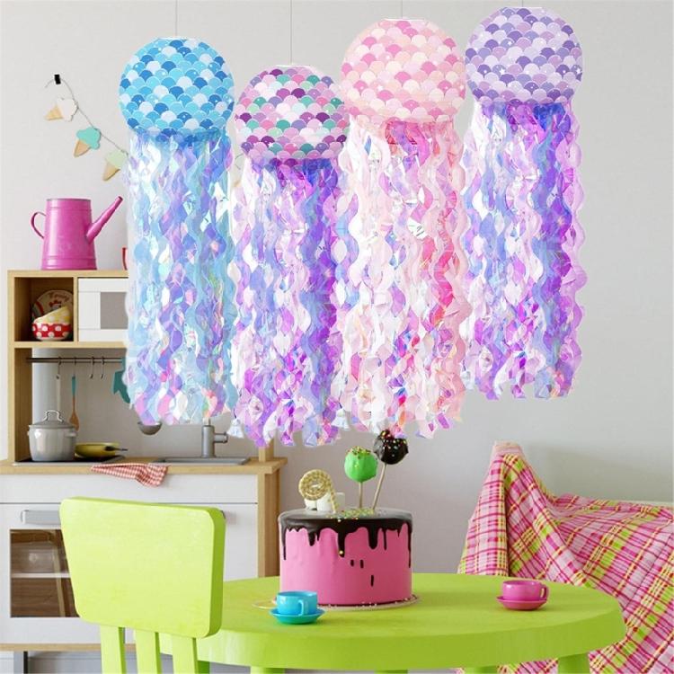 Hanging Mermaids Jellyfish Paper Lanterns Birthday Party Ornament Baby Showers Decoration Sea Themed Party Accessories