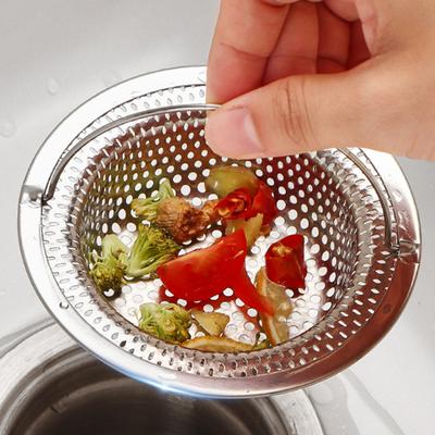 Фильтр для кухонной мойки из нержавеющей стали, большой держатель для пищевых отходов, мелкая сетка, не засоряющаяся сливная корзина, легко поднимаемая ручка, прочный канализационный фильтр