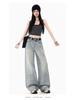 Women's Rhinestone Star Wide Leg Jeans - 2026 Spring/Autumn, Loose & Flattering Floor-Length Pants