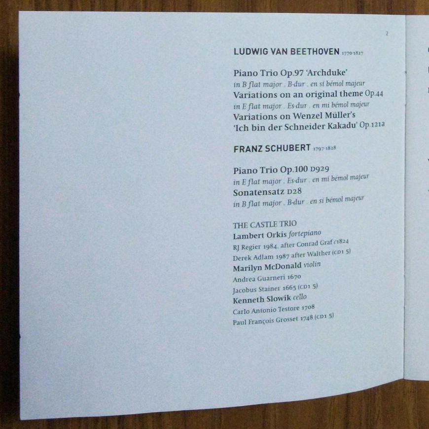 [ИСПОЛЬЗОВАН] Бетховен и Шуберт: Фортепианное трио Castle Trio (Очис и другие)