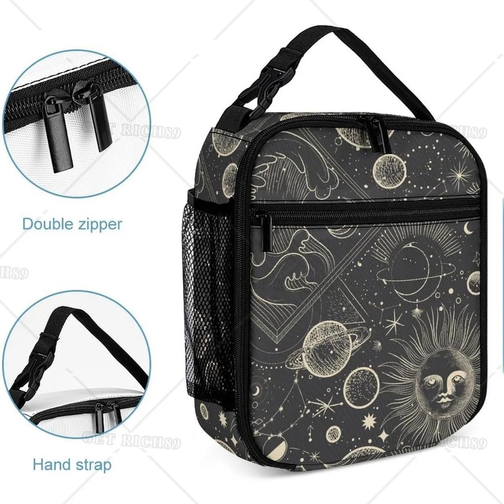 Прямоугольная сумка для ланча Sun and Moon, изолированная переносная сумка для ланча, сумки-тоуты для взрослых, мужчин, женщин, работы, путешествий, пикника, офиса, подарков